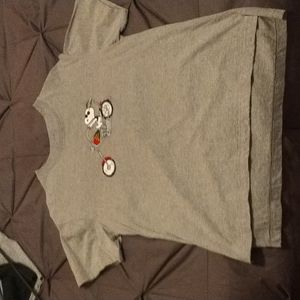 Vintage Snoopy Motorcycle T-Shirt Grey